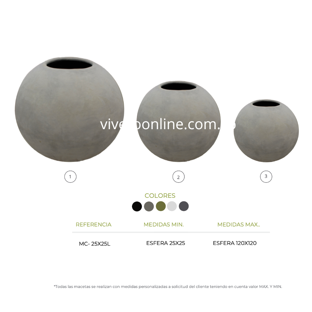 esfera de cemento para plantas